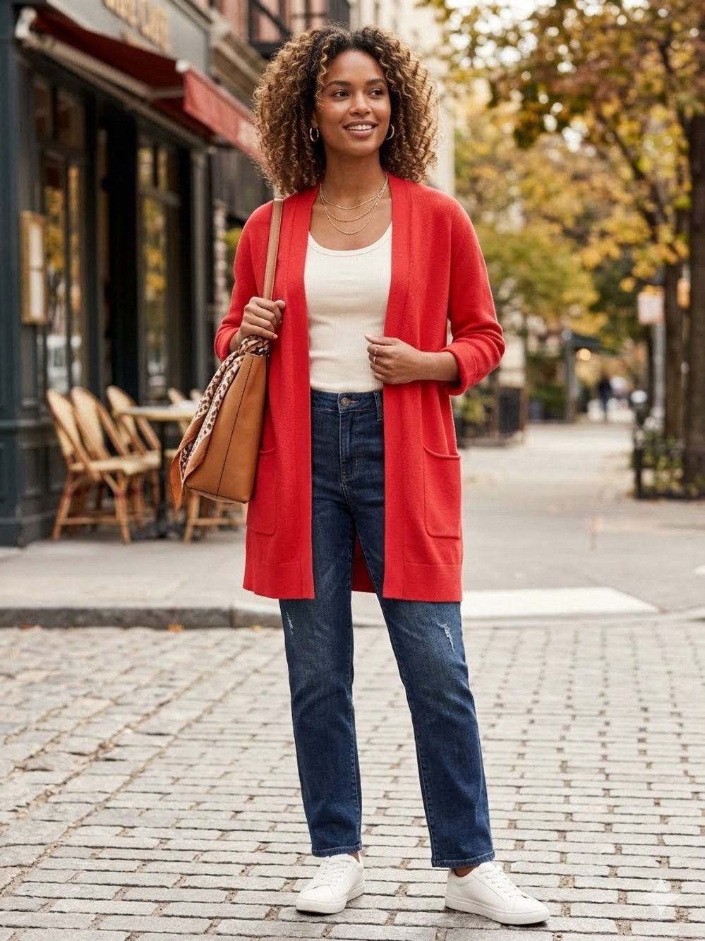 Joe Fresh Red Open-Front Women’s Coatigan